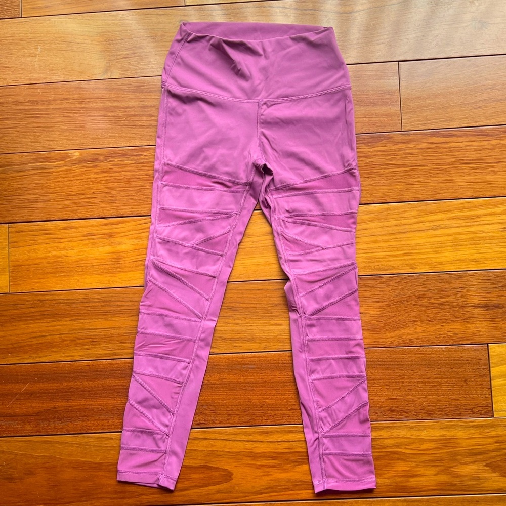 Lululemon Lookalike Mesh Cutout Lilac Purple Leggings small